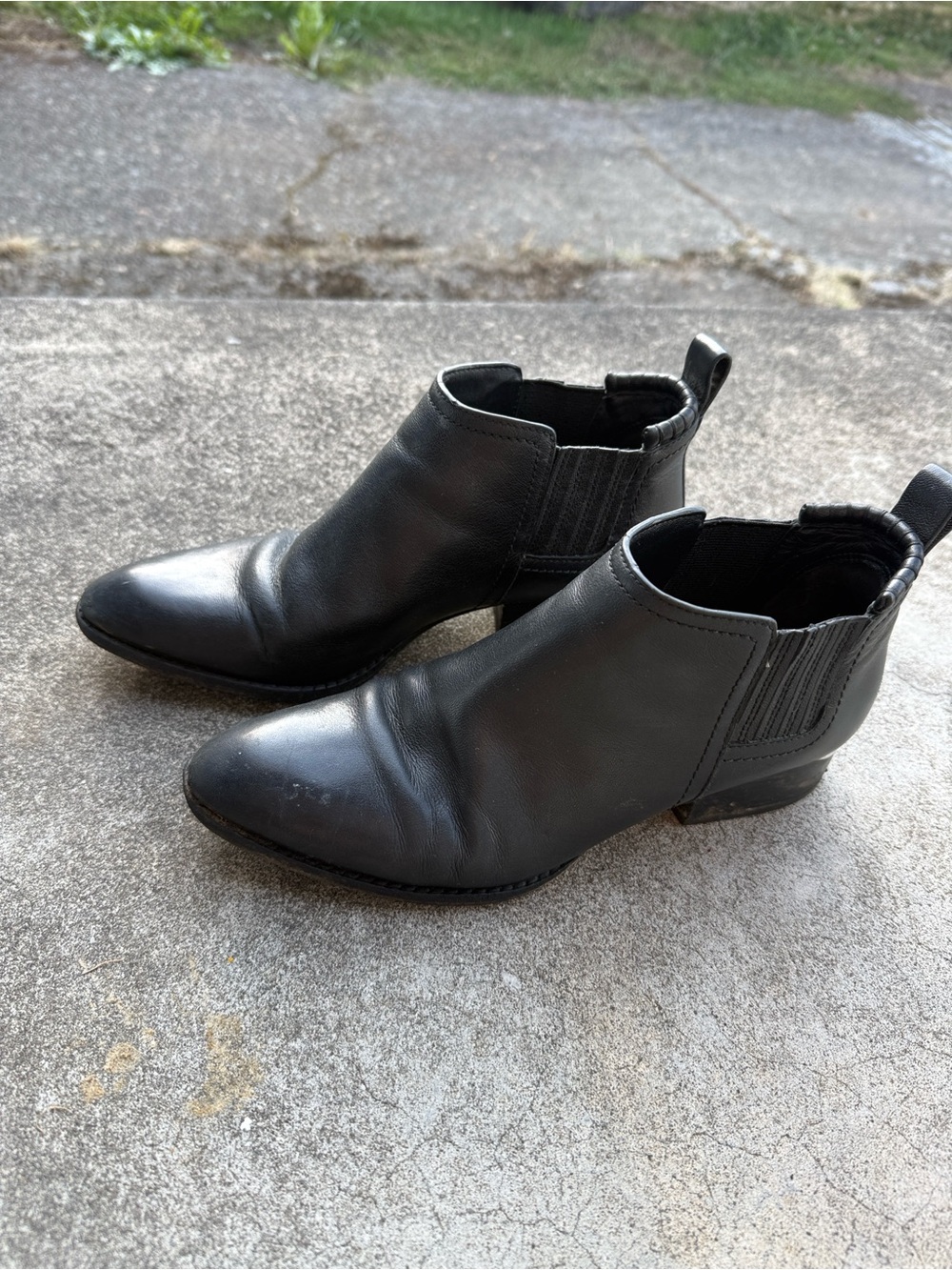 Alexander Wang iconic booties with floating silver heel.